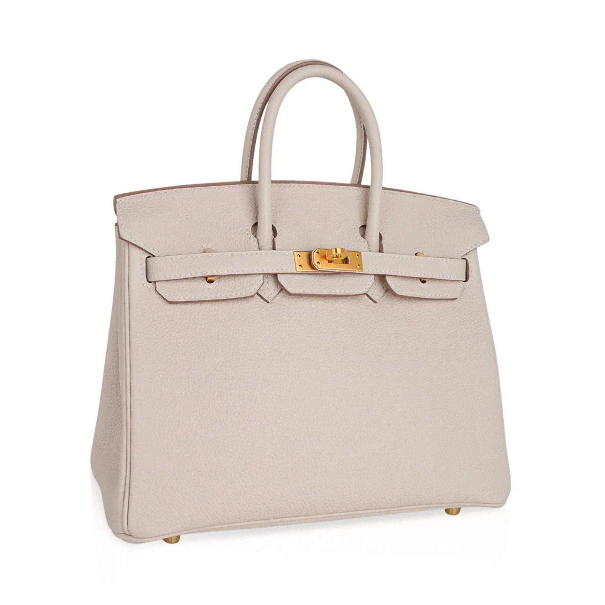 Birkin HSS 25 Bag Concrete with Pink Rose Pourpre Brushed Gold Hardware Togo