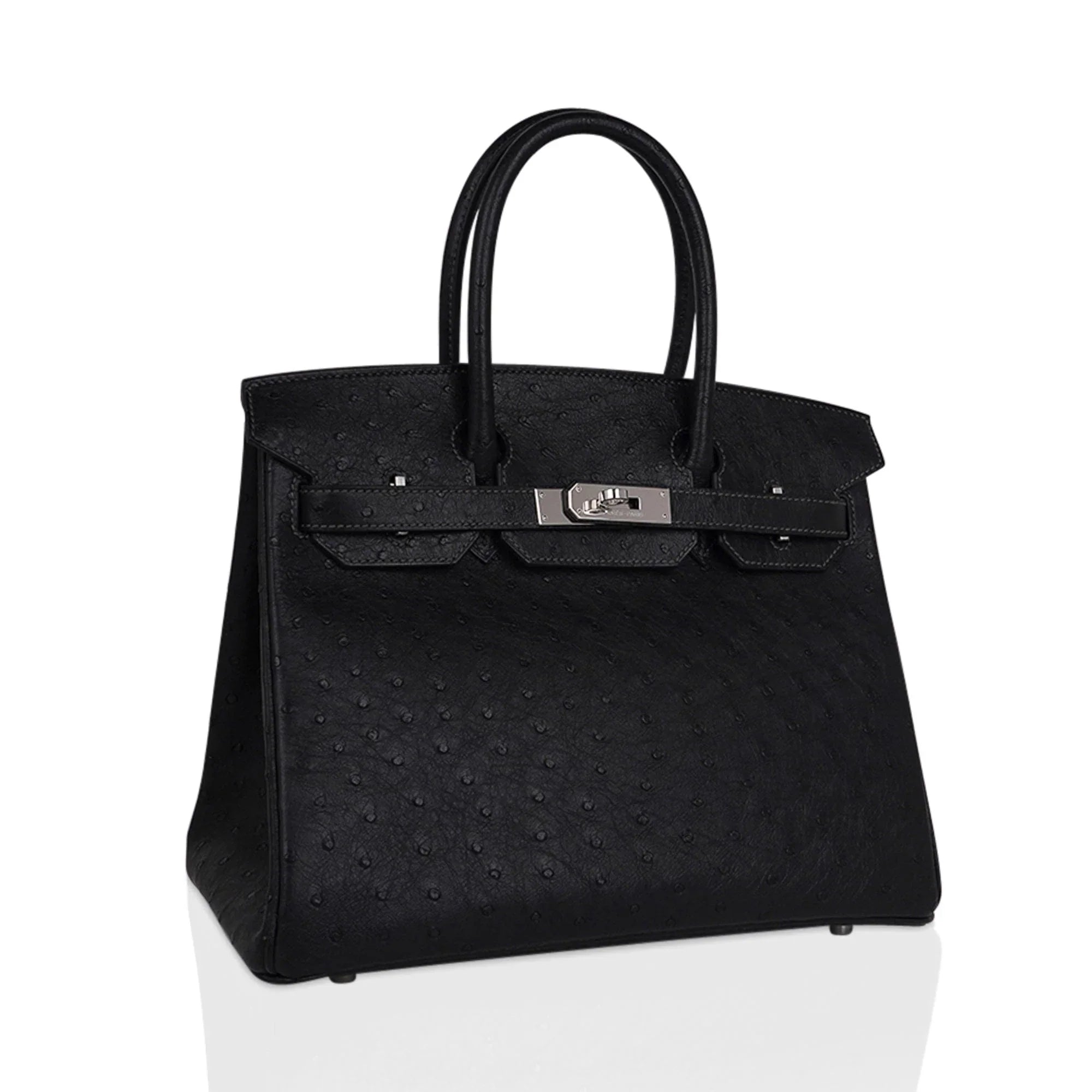 Birkin HSS 30 Bag Black (Noir ) Ostrich Palladium Hardware
