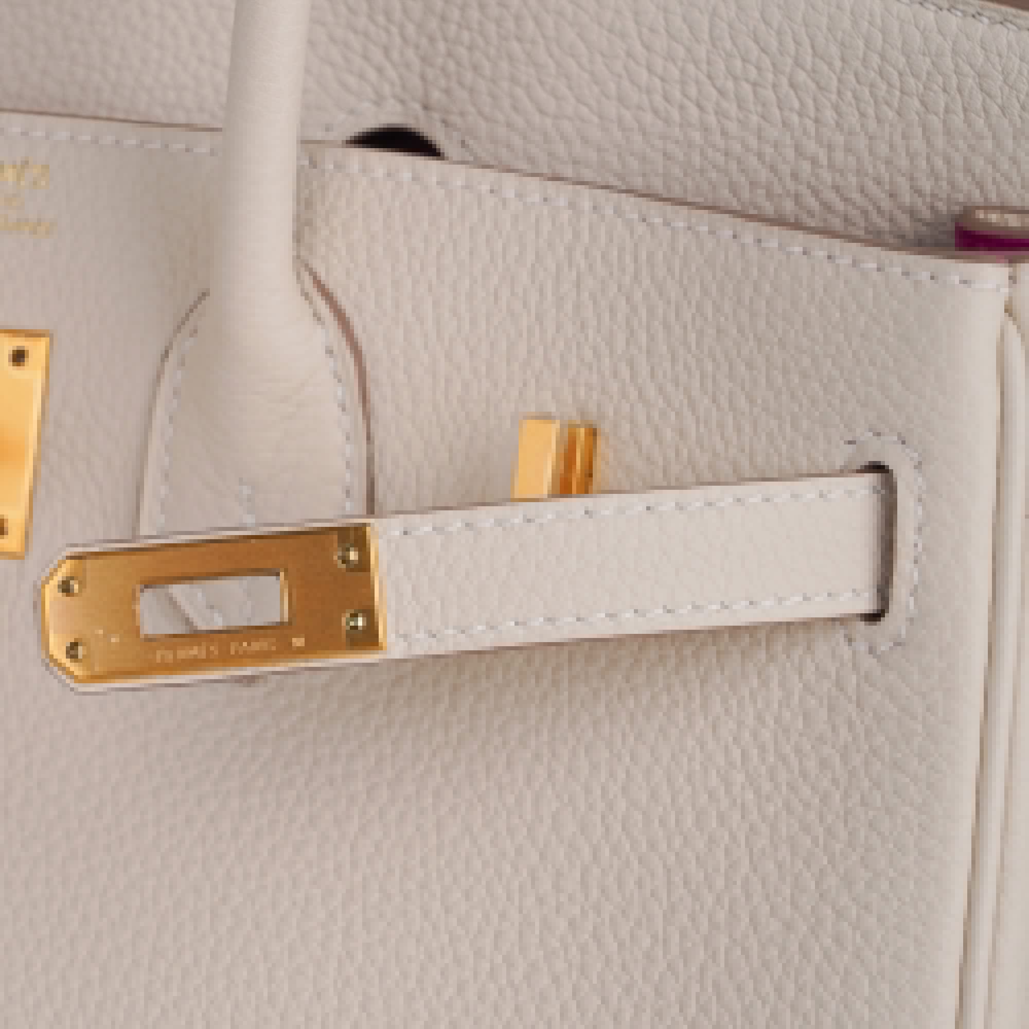 Birkin HSS 25 Bag Concrete with Pink Rose Pourpre Brushed Gold Hardware Togo