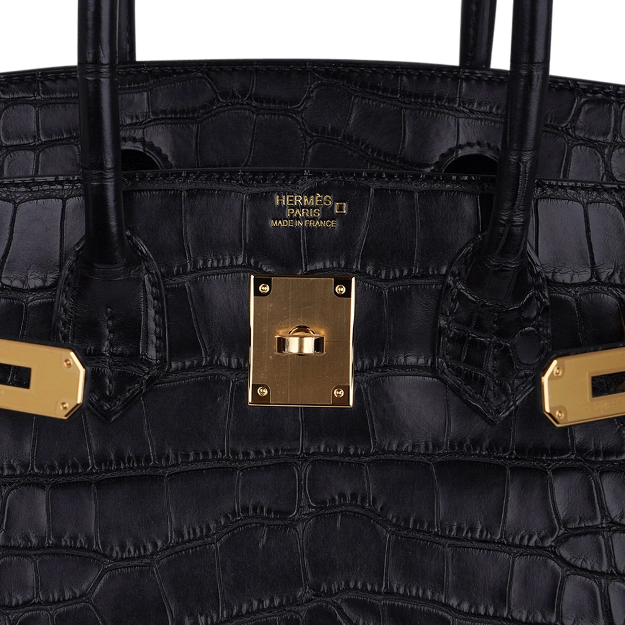 Birkin 30 Matte Alligator Black Bag Gold Hardware