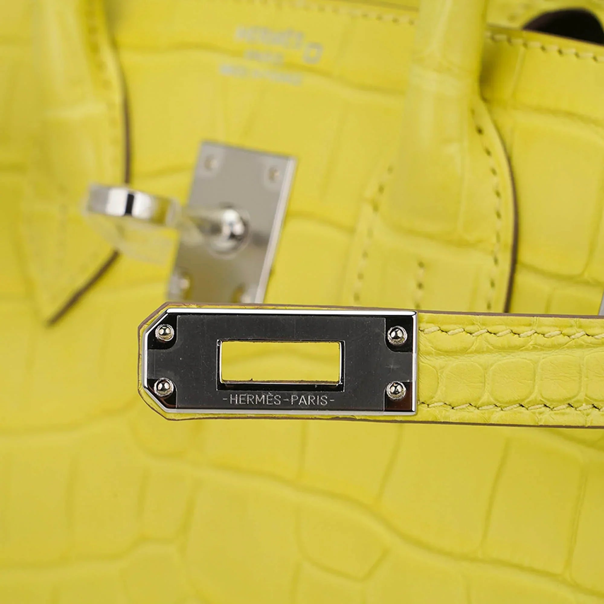 Birkin 25 Bag Lime Matte Alligator with Palladium Hardware