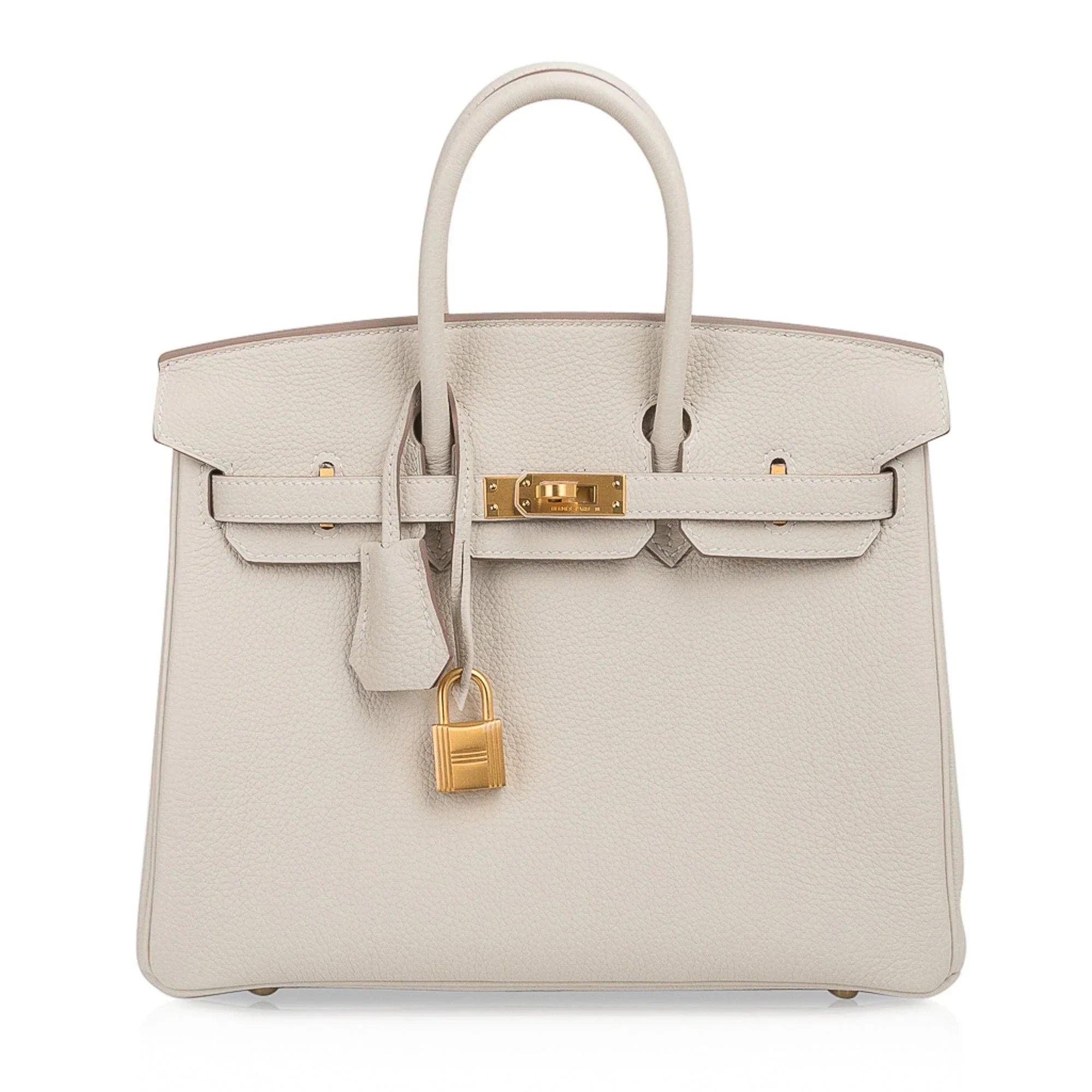 Birkin HSS 25 Bag Concrete with Pink Rose Pourpre Brushed Gold Hardware Togo