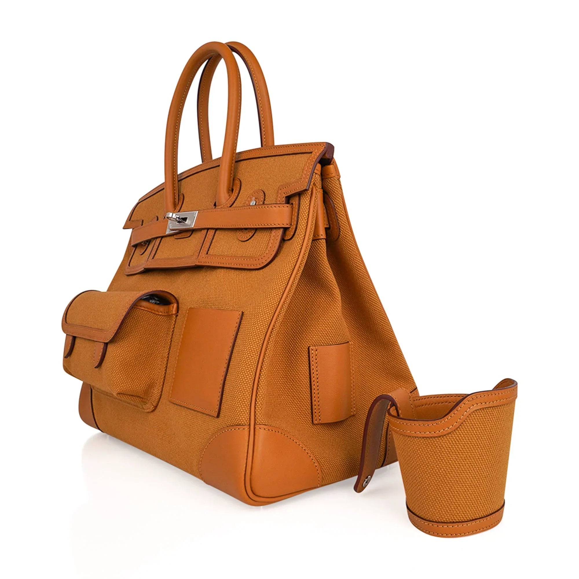 Limited Edition Birkin 35 Cargo Sesame Toile Goeland Swift Leather with Palladium Hardware
