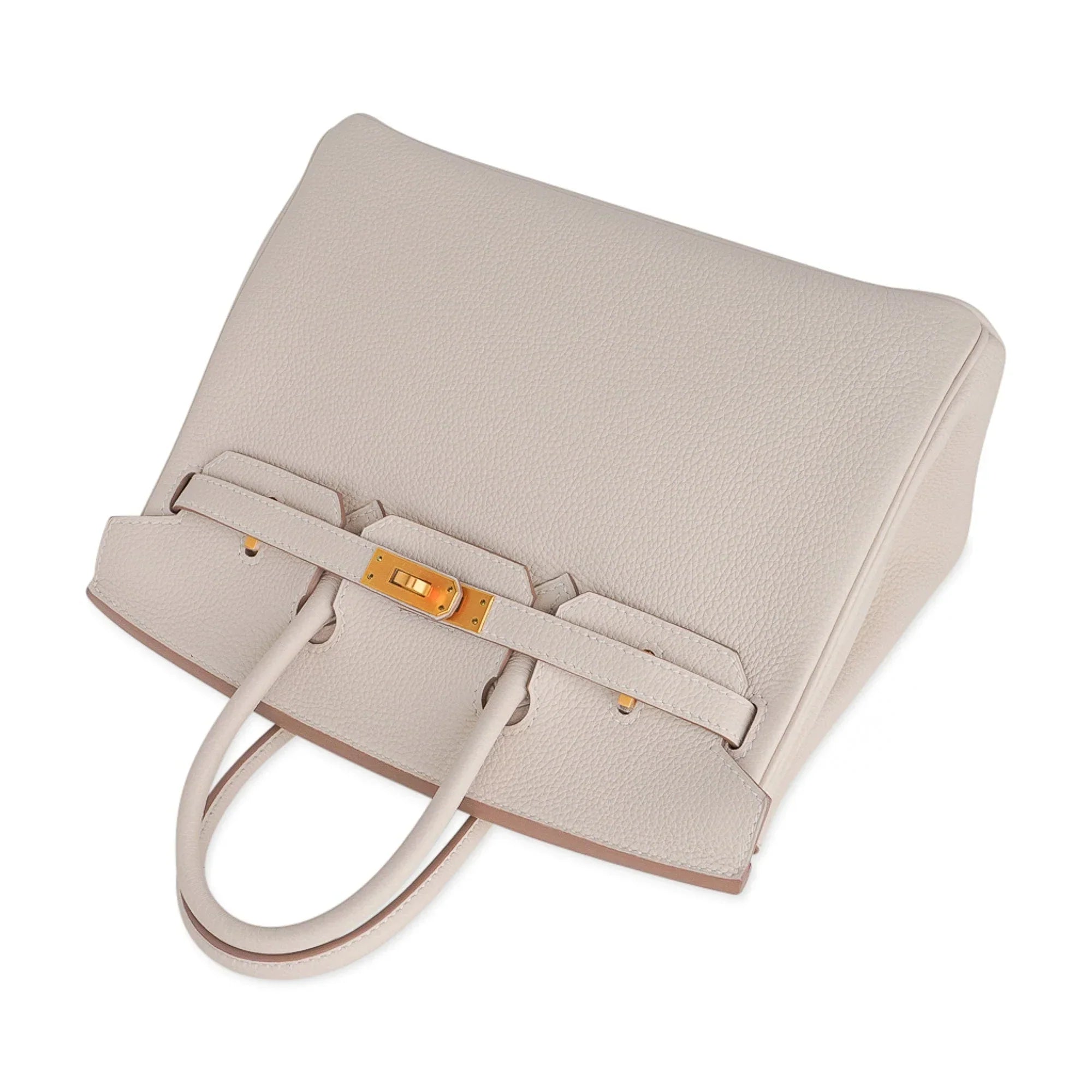 Birkin HSS 25 Bag Concrete with Pink Rose Pourpre Brushed Gold Hardware Togo