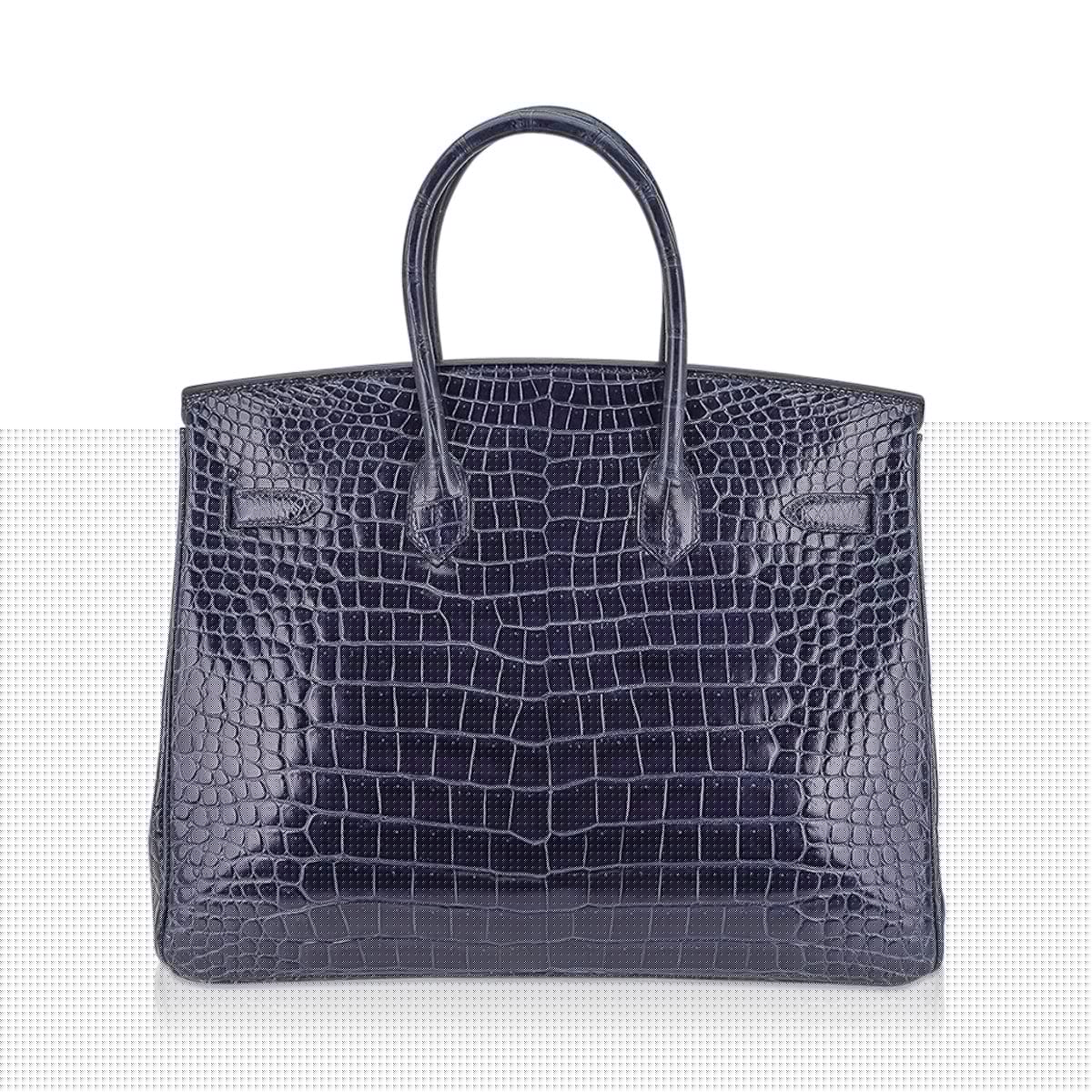 Birkin 35 Bleu Roi Porosus Crocodile Palladium Hardware