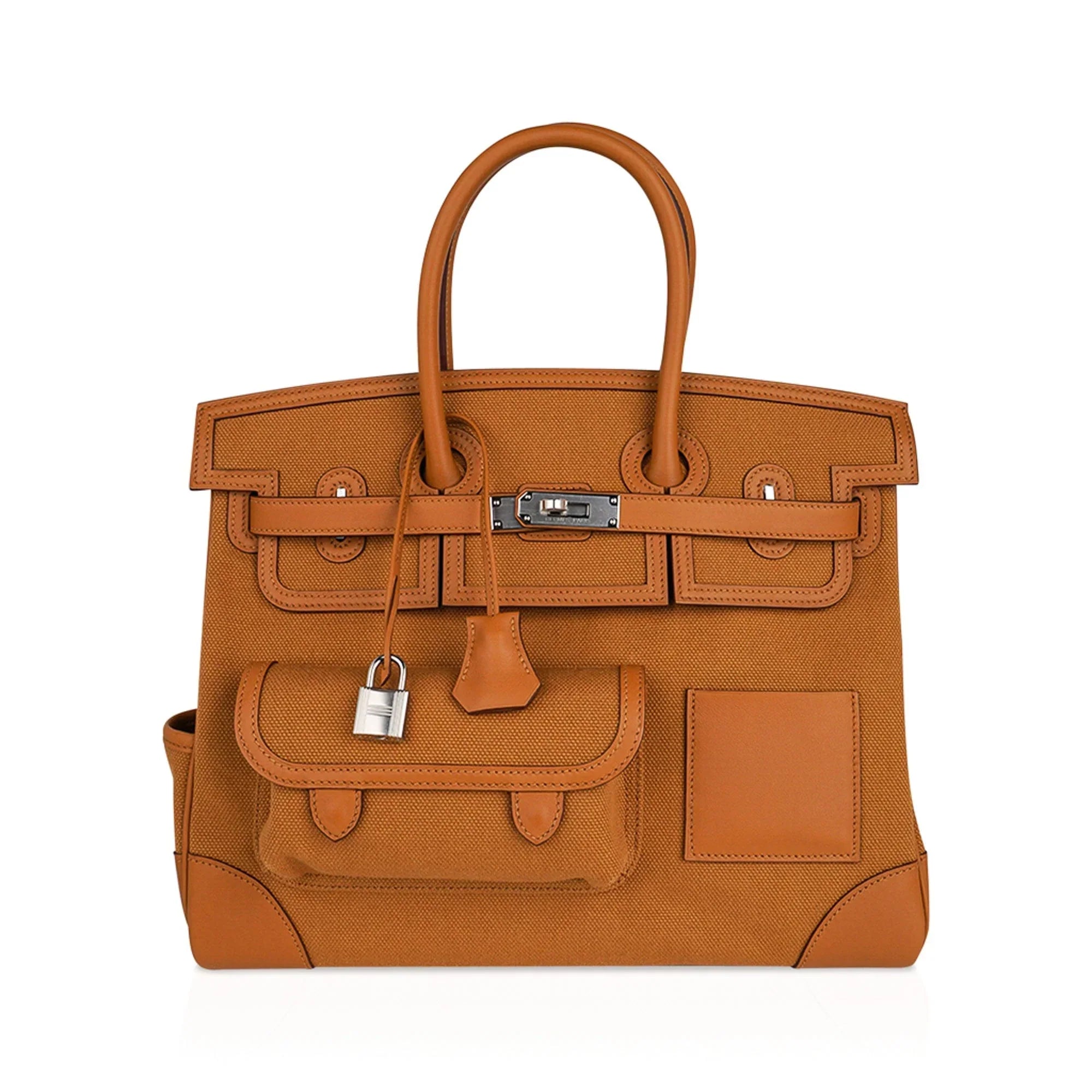 Limited Edition Birkin 35 Cargo Sesame Toile Goeland Swift Leather with Palladium Hardware