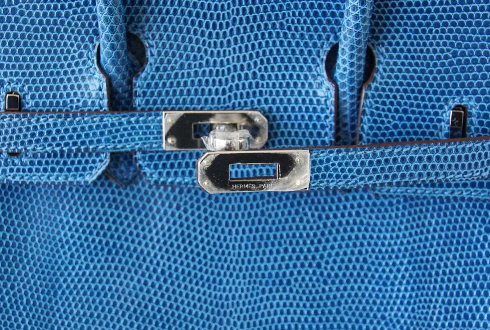 Birkin 25 Bag Mykonos Very Rare Lizard Palladium Hardware