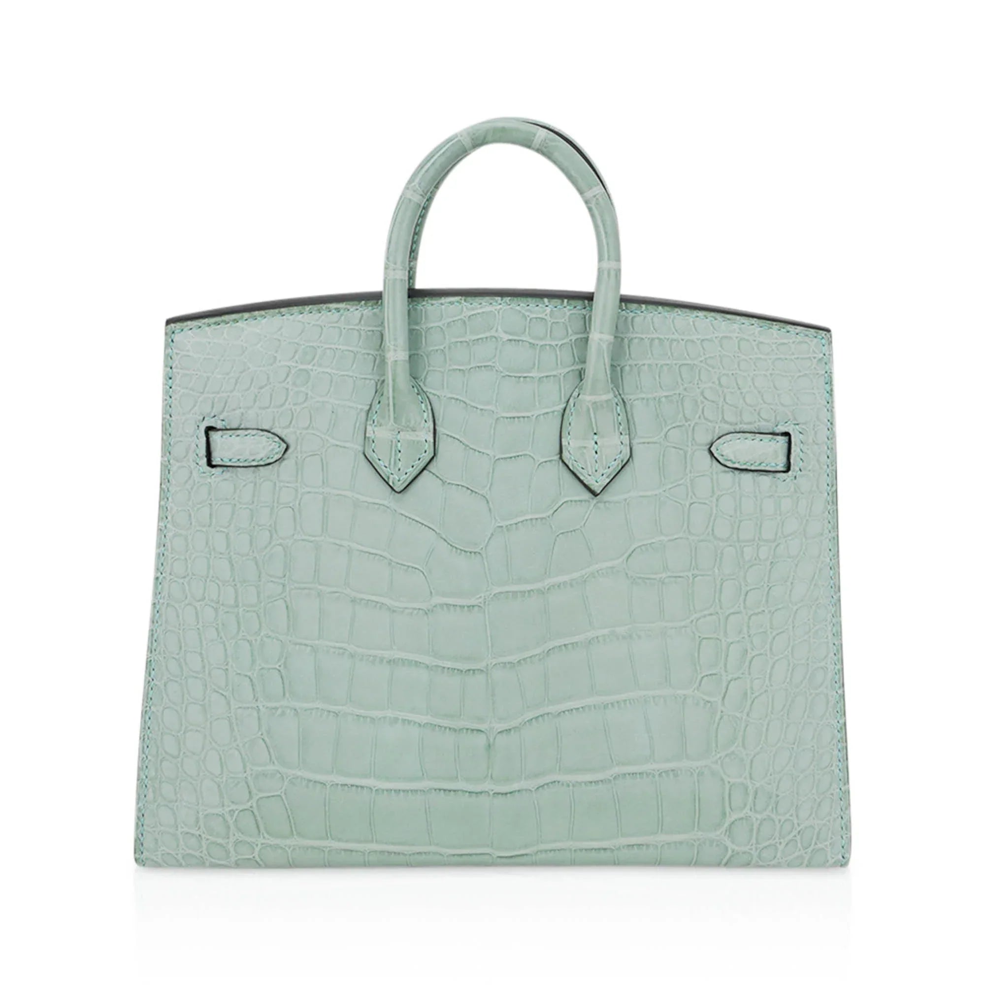 Limited Edition Birkin 20 Sellier Bag Vert D’Eau Matte Alligator with Gold Hardware