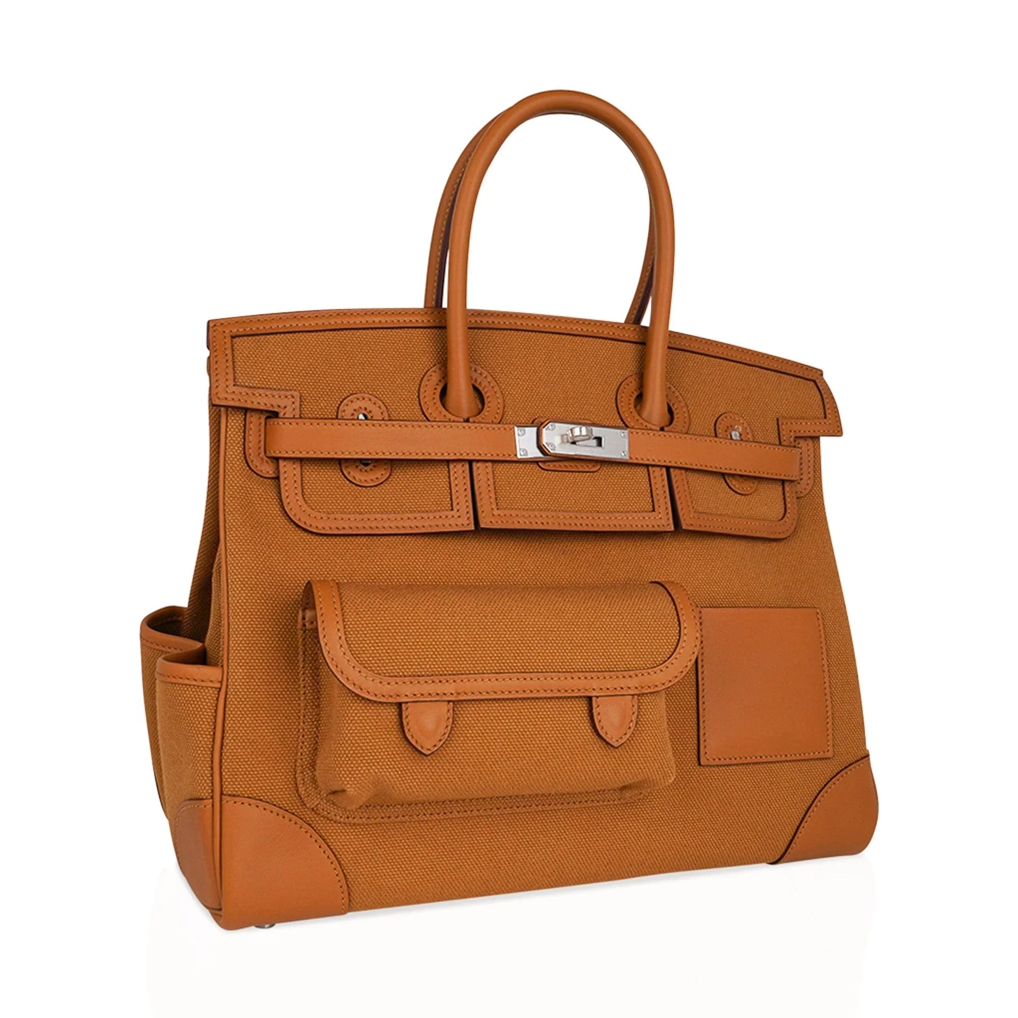 Limited Edition Birkin 35 Cargo Sesame Toile Goeland Swift Leather with Palladium Hardware